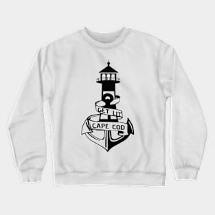 Get Lit Lighthouse Pun Cape Cod Funny Crewneck Sweatshirt